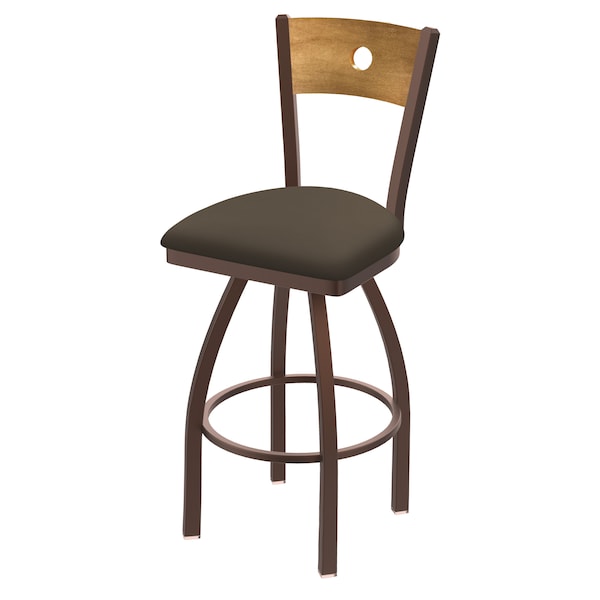 25" Swivel Counter Stool, Bronze Finish, Med Back, Canter Earth Seat